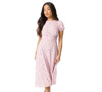 PixieGirl Petite Pink & White Floral Midi Dress Petite