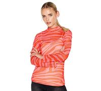PixieGirl Petite Pink Zebra Print Long Sleeve Mesh Top Petite