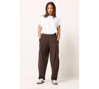 Pixiegirl Petite Pinstripe Barrel Leg Trousers In Chocolate Chocolate