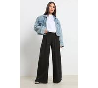 Pixiegirl Petite Pinstripe Palazzo Wide Leg Trousers In Black Black 14