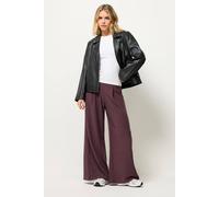 Pixiegirl Petite Pinstripe Palazzo Wide Leg Trousers In Burgundy Burgundy 6
