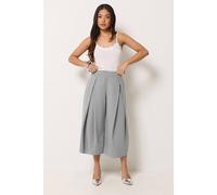 Pixiegirl Petite Pleated Cropped Wide Leg Trousers In Light Grey Light Grey