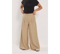 Pixiegirl Petite Pleated Palazzo Trousers In Natural Natural