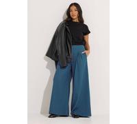Pixiegirl Petite Pleated Palazzo Trousers In Teal Teal 16S