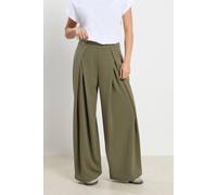 Pixiegirl Petite Pleated Wide Leg Trousers In Olive Olive
