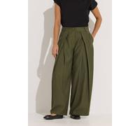 Pixiegirl Petite Pleated Wide Leg Trousers In Olive Olive