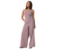 PixieGirl Petite Plum Purple Gingham Wide Leg Jumpsuit Petite