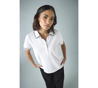PixieGirl Petite White Contrast Trim Polo Shirt Petite