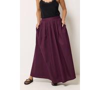 Pixiegirl Petite Poplin Cotton Maxi Skirt In Plum Plum