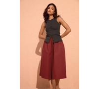 Pixiegirl Petite Poplin Culottes In Dark Red Dark Red