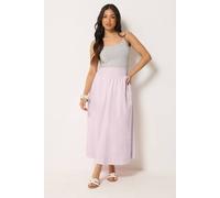 Pixiegirl Petite Poplin Shirred Cotton Maxi Skirt In Baby Pink Baby Pink