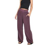 Petite Acid Wash Wide Leg Trousers PixieGirl Purple 10