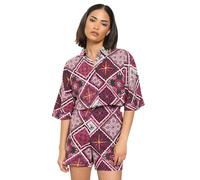 PixieGirl Petite Purple Tile Print Short Sleeve Shirt Petite