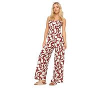 Swirl Print Wide Leg Jumpsuit PixieGirl Red 14