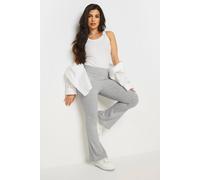 Pixiegirl Petite Ribbed Flared Trousers In Grey Grey 12