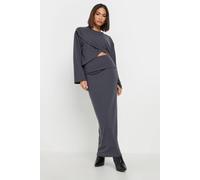 Pixiegirl Petite Ribbed Skirt In Grey Grey
