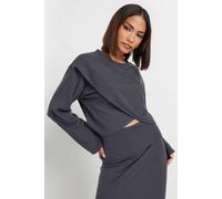 Pixiegirl Petite Ribbed Top In Grey Grey