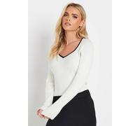 Pixiegirl Petite Ribbed Top In White White 10-12