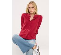 Pixiegirl Petite Rolled Sleeve Shirt In Red Red 14