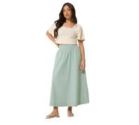 PixieGirl Petite Sage Green Poplin Shirred Cotton Maxi Skirt Petite
