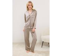 Pixiegirl Petite Satin Pyjama Set In Natural Natural 6-8