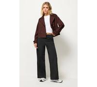 Pixiegirl Petite Scuba Wide Leg Trousers In Black Black