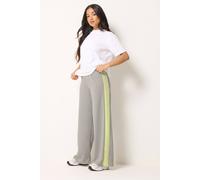 Pixiegirl Petite Scuba Wide Leg Trousers In Light Grey Light Grey