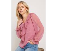 Pixiegirl Petite Sheer Frill Blouse In Pink Pink 10