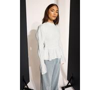 Pixiegirl Petite Shirred Smock Top In White White 14