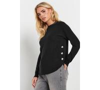 Pixiegirl Petite Side Button Jumper In Black Black 10-12