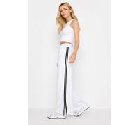 Pixiegirl Petite Side Stripe Wide Leg Trousers In White White 18