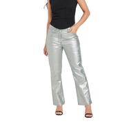 PixieGirl Petite Silver Non-Stretch Metallic Straight Leg Jeans Petite
