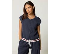 Pixiegirl Petite Sleeveless Jacket Top In Mid Navy Mid Navy