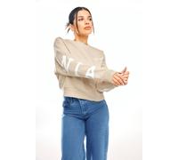 Pixiegirl Petite Slogan Cropped Sweatshirt In Light Stone Light Stone 18