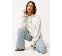 Pixiegirl Petite Slogan Oversized Hoodie In Ivory Ivory