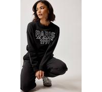Pixiegirl Petite Slogan Sweatshirt In Black Black 16