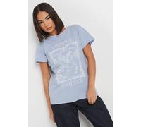 Pixiegirl Petite Slogan T-Shirt In Blue Blue 10