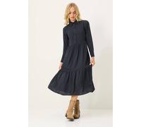 PixieGirl Black Acid Wash Tiered Smock Dress Petite