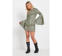 Pixiegirl Petite Snake Print Mini Dress In Grey Grey