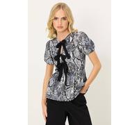 Pixiegirl Petite Snake Print Top In Grey Grey 12