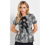 Pixiegirl Petite Snake Print Top In Grey Grey 12