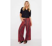 Pixiegirl Petite Snake Print Wide Leg Trousers In Red Red 14