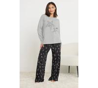 Pixiegirl Petite Star Wide Leg Pyjama Set In Grey Grey 16-18