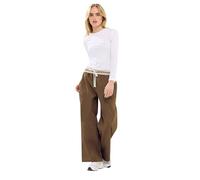 PixieGirl Petite Stone Brown Contrast Waist Trousers Petite