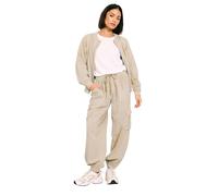 PixieGirl Petite Stone Brown Linen Cargo Cuffed Joggers Petite