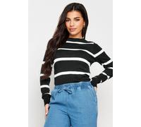 Pixiegirl Petite Stripe Jumper In Black Black 16-18