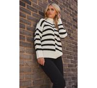 Pixiegirl Petite Stripe Turtle Neck Jumper In White White 12-14