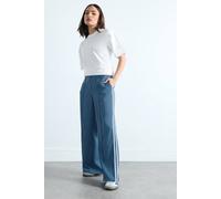 Pixiegirl Petite Stripe Wide Leg Trousers In Blue Blue 6S