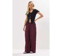 Pixiegirl Petite Striped Trousers In Burgundy Burgundy 14