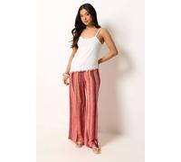 Pixiegirl Petite Striped Wide Leg Trousers In Red Red